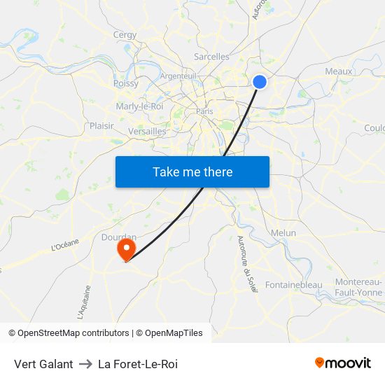 Vert Galant to La Foret-Le-Roi map