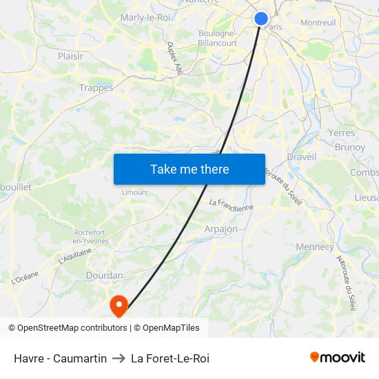 Havre - Caumartin to La Foret-Le-Roi map