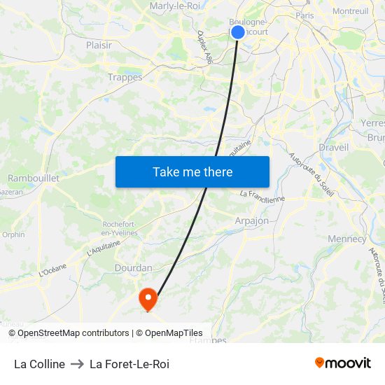 La Colline to La Foret-Le-Roi map