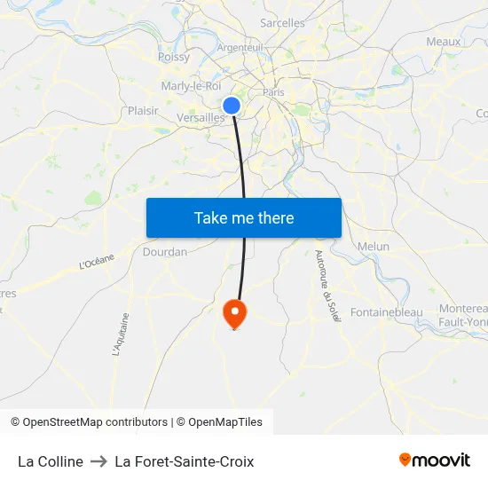 La Colline to La Foret-Sainte-Croix map