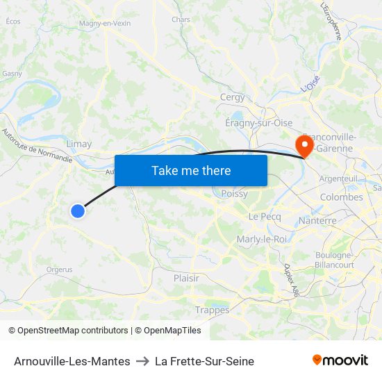 Arnouville-Les-Mantes to La Frette-Sur-Seine map