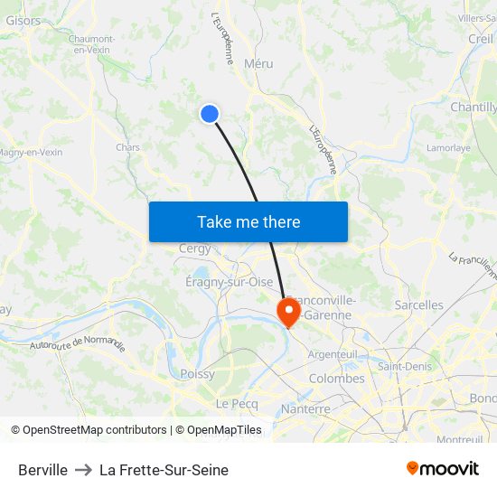 Berville to La Frette-Sur-Seine map