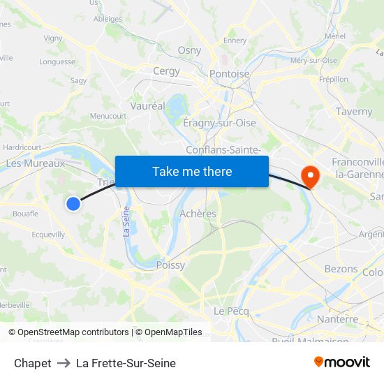 Chapet to La Frette-Sur-Seine map