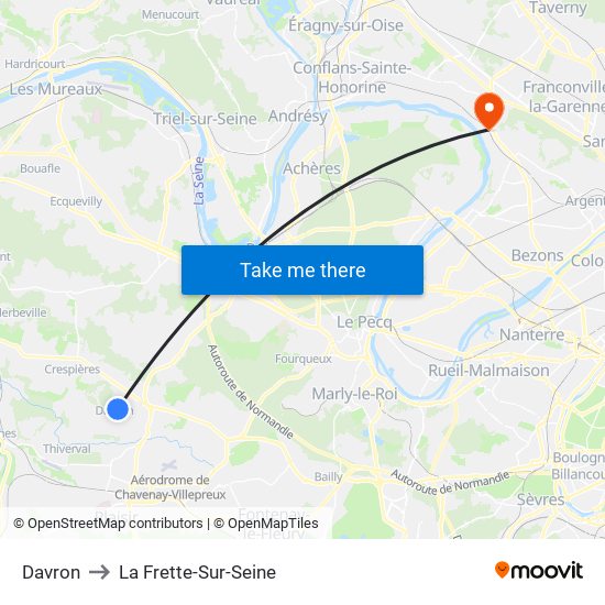 Davron to La Frette-Sur-Seine map