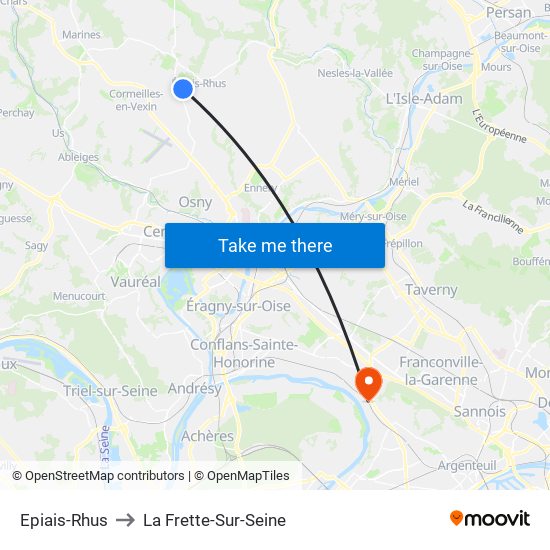 Epiais-Rhus to La Frette-Sur-Seine map