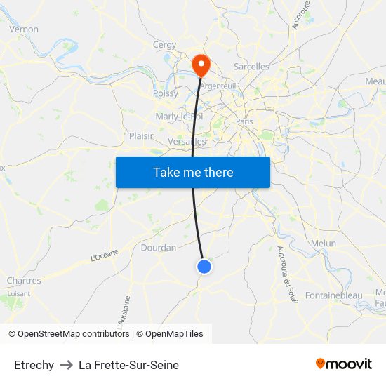 Etrechy to La Frette-Sur-Seine map