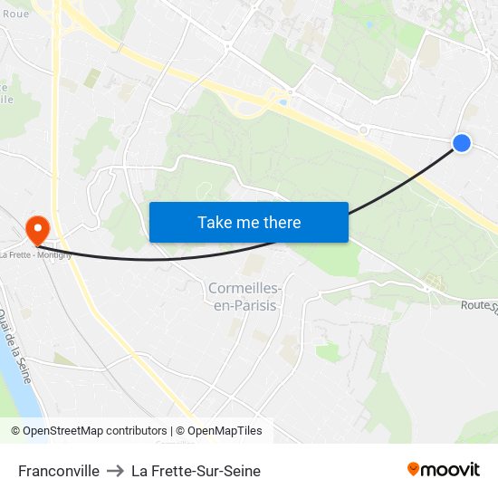Franconville to La Frette-Sur-Seine map