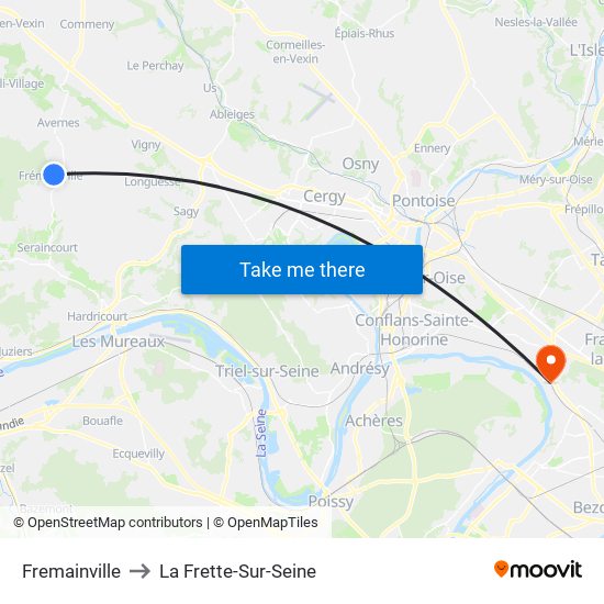 Fremainville to La Frette-Sur-Seine map