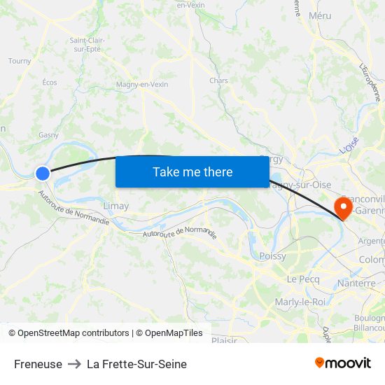 Freneuse to La Frette-Sur-Seine map