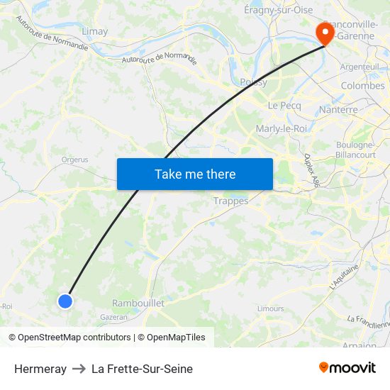 Hermeray to La Frette-Sur-Seine map