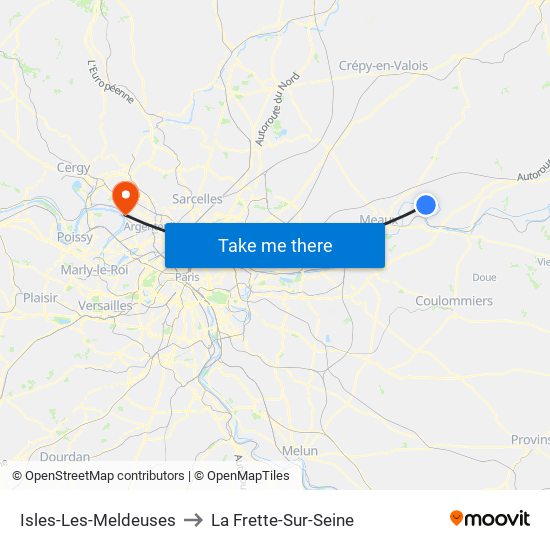 Isles-Les-Meldeuses to La Frette-Sur-Seine map