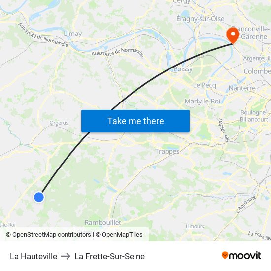 La Hauteville to La Frette-Sur-Seine map