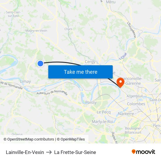 Lainville-En-Vexin to La Frette-Sur-Seine map