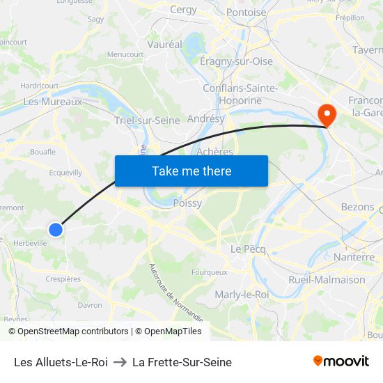 Les Alluets-Le-Roi to La Frette-Sur-Seine map