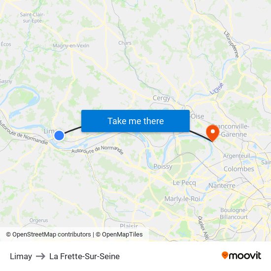 Limay to La Frette-Sur-Seine map