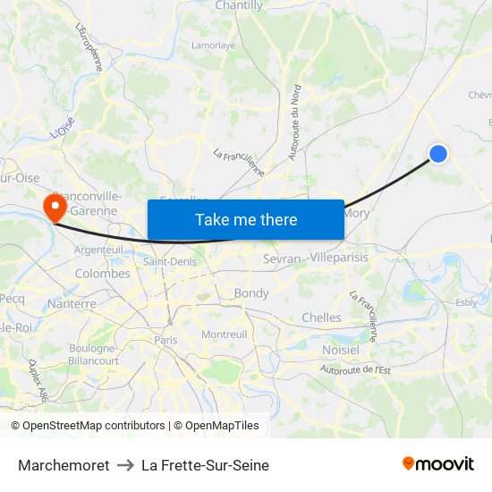 Marchemoret to La Frette-Sur-Seine map