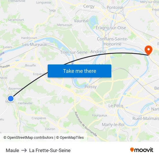 Maule to La Frette-Sur-Seine map