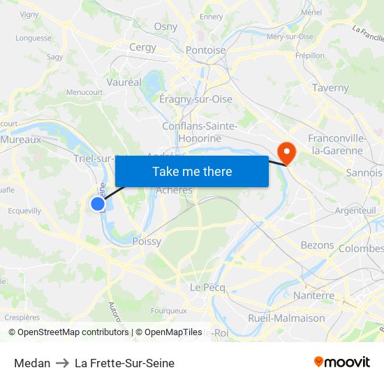 Medan to La Frette-Sur-Seine map