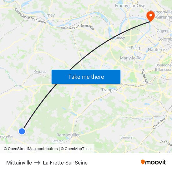 Mittainville to La Frette-Sur-Seine map