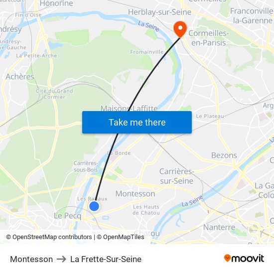 Montesson to La Frette-Sur-Seine map