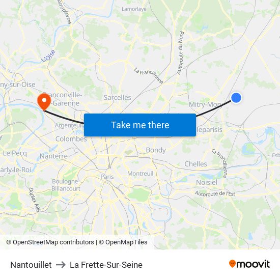 Nantouillet to La Frette-Sur-Seine map