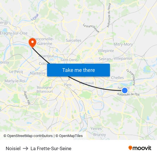 Noisiel to La Frette-Sur-Seine map