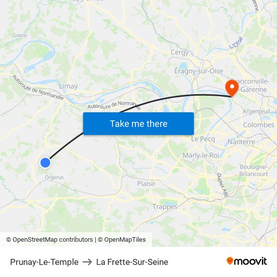 Prunay-Le-Temple to La Frette-Sur-Seine map