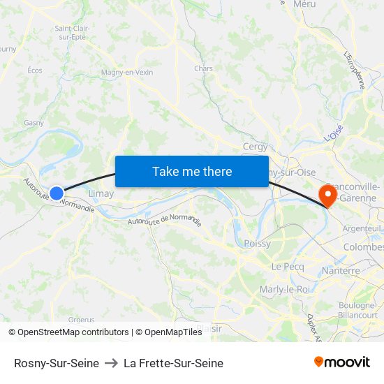 Rosny-Sur-Seine to La Frette-Sur-Seine map