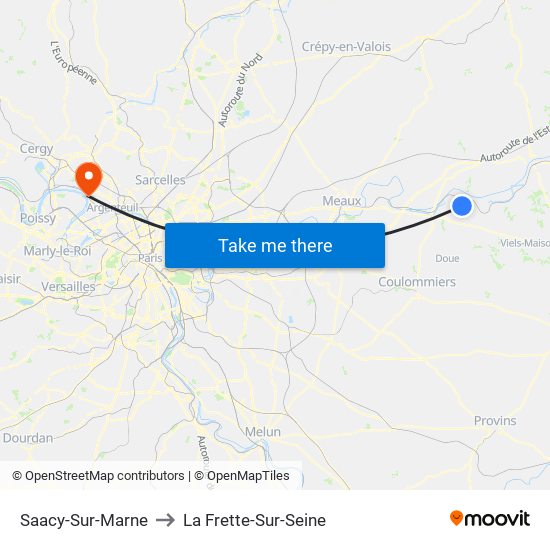 Saacy-Sur-Marne to La Frette-Sur-Seine map