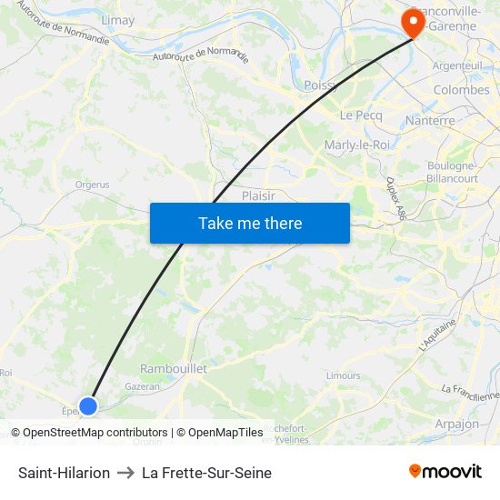 Saint-Hilarion to La Frette-Sur-Seine map