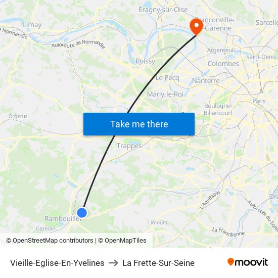 Vieille-Eglise-En-Yvelines to La Frette-Sur-Seine map