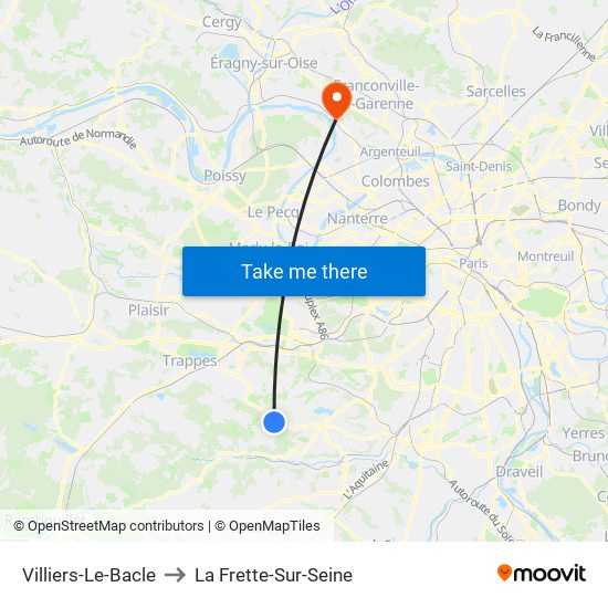Villiers-Le-Bacle to La Frette-Sur-Seine map