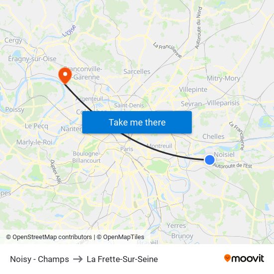 Noisy - Champs to La Frette-Sur-Seine map