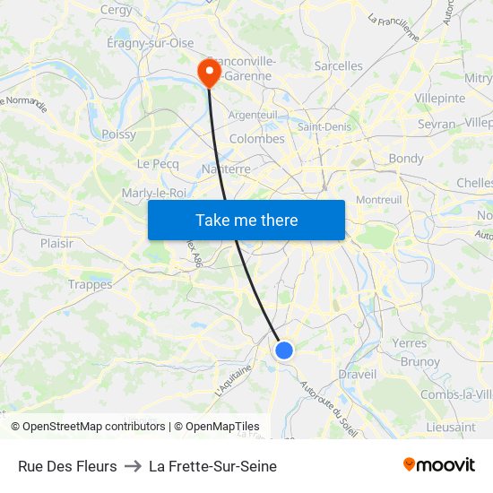 Rue Des Fleurs to La Frette-Sur-Seine map