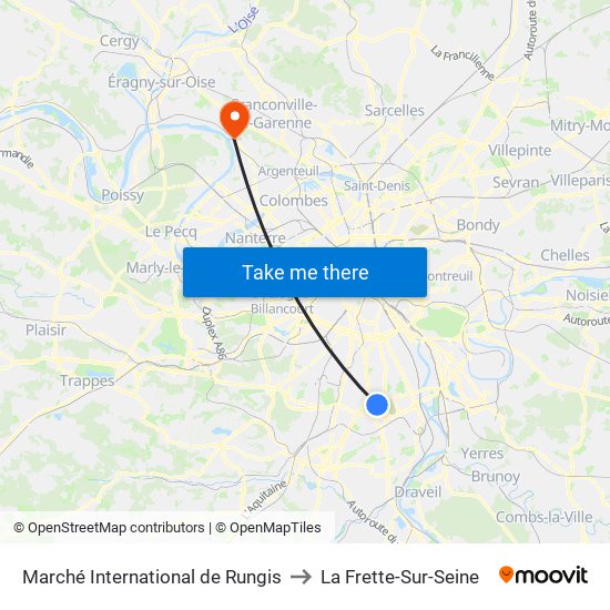Marché International de Rungis to La Frette-Sur-Seine map