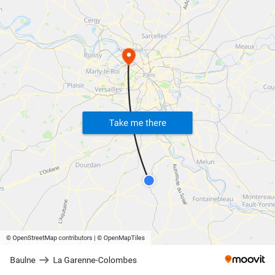 Baulne to La Garenne-Colombes map