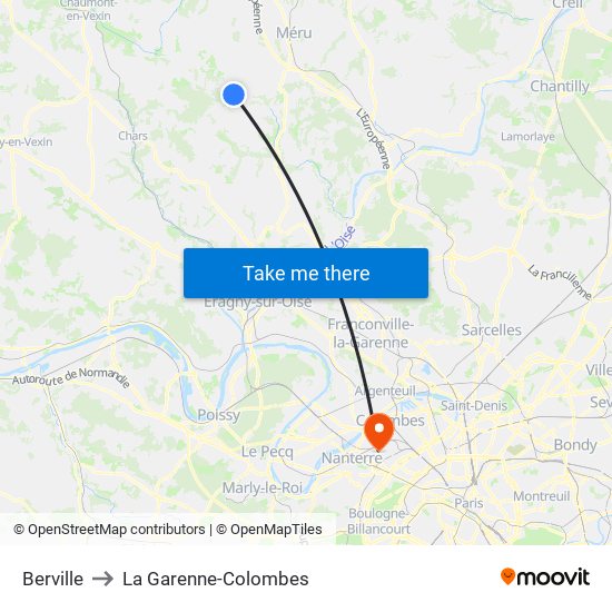 Berville to La Garenne-Colombes map