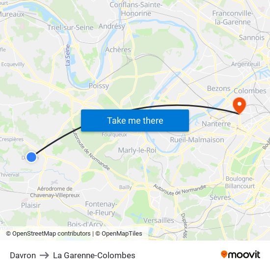 Davron to La Garenne-Colombes map