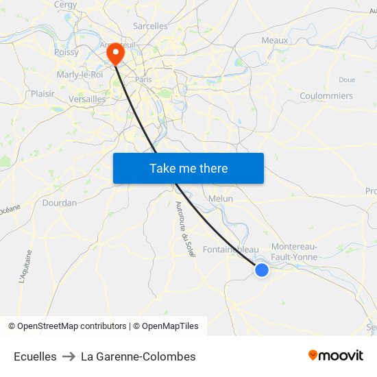Ecuelles to La Garenne-Colombes map