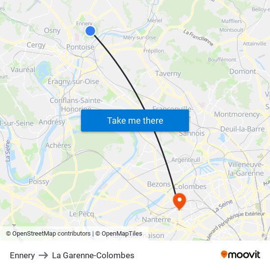 Ennery to La Garenne-Colombes map