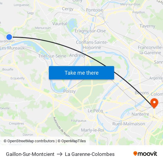 Gaillon-Sur-Montcient to La Garenne-Colombes map