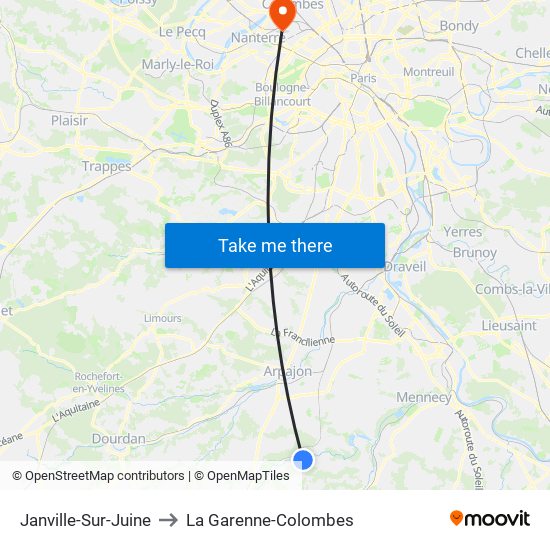 Janville-Sur-Juine to La Garenne-Colombes map
