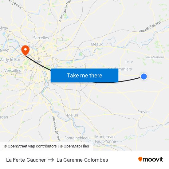 La Ferte-Gaucher to La Garenne-Colombes map