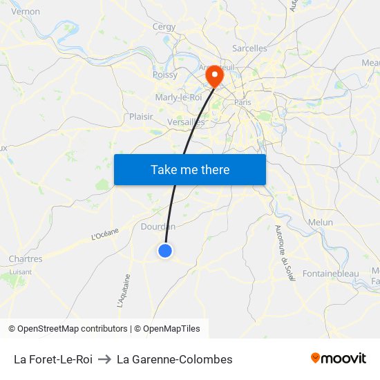 La Foret-Le-Roi to La Garenne-Colombes map