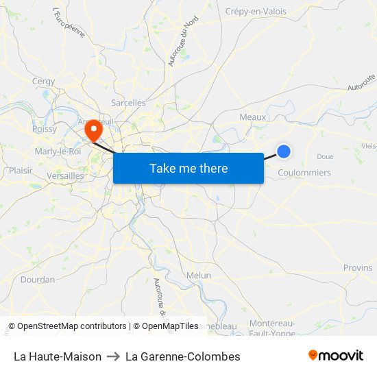 La Haute-Maison to La Garenne-Colombes map