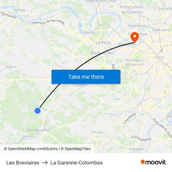 Les Breviaires to La Garenne-Colombes map