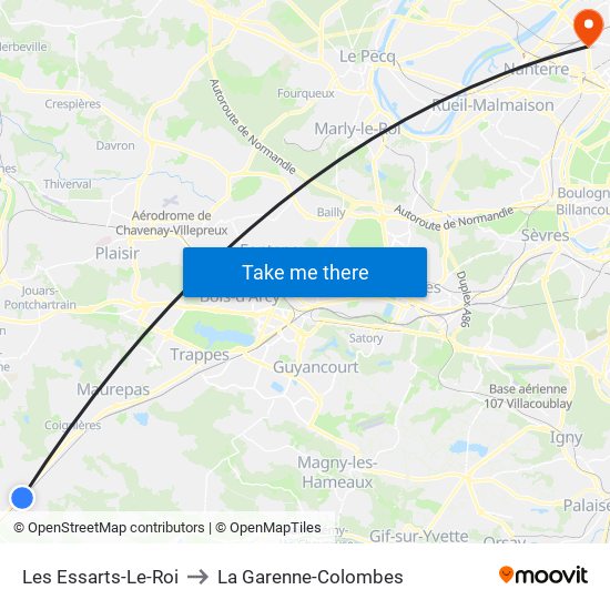 Les Essarts-Le-Roi to La Garenne-Colombes map