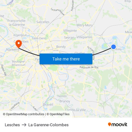 Lesches to La Garenne-Colombes map