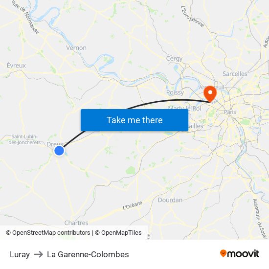 Luray to La Garenne-Colombes map