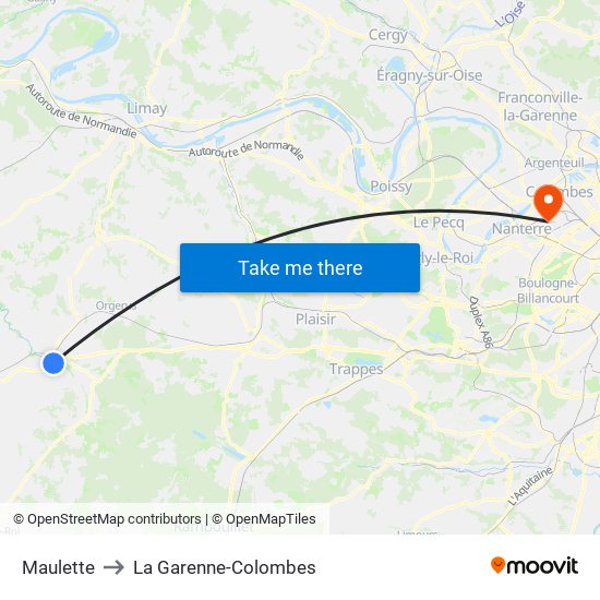 Maulette to La Garenne-Colombes map